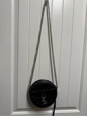 Rebecca Minkoff Black Round Quilted Crossbody with Chain